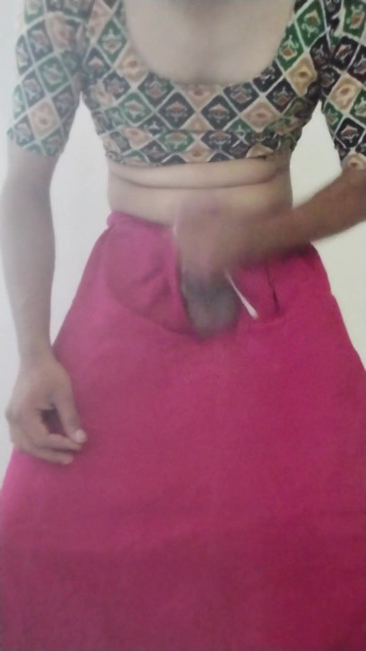 Horny Crossdresser in saree standing mastrubation | Clip 1