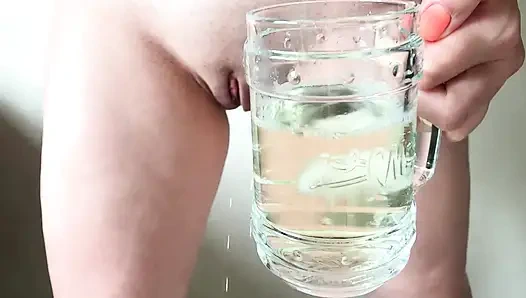 I'm Trying to Pee Into a Glass. Turns Out It's Not Easy. =)