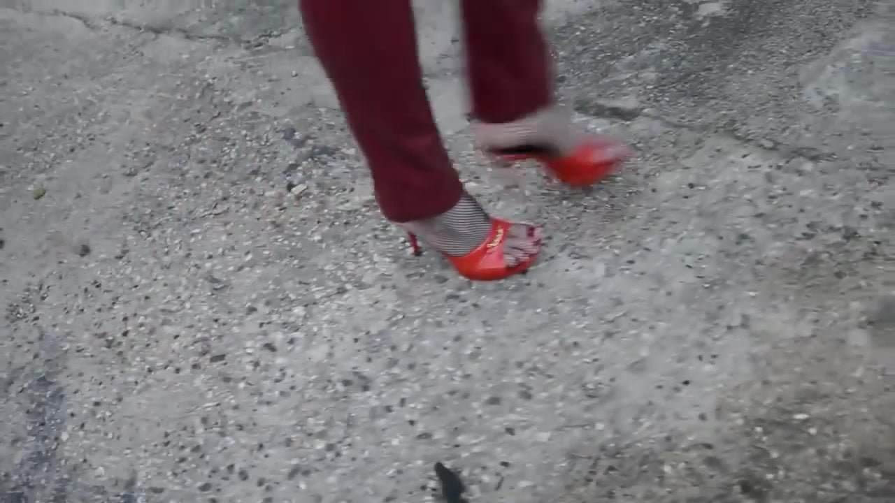 Sexy red mules