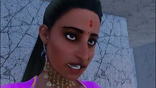 Indische Desi harige vrouw met grote borsten