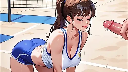 Pesta seks gadis-gadis bola voli di pantai