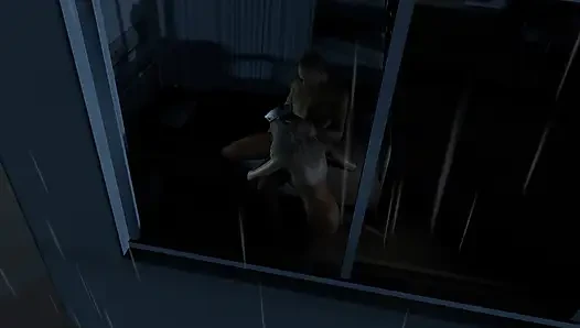 Sex with a Nurse in a Rainy Night
