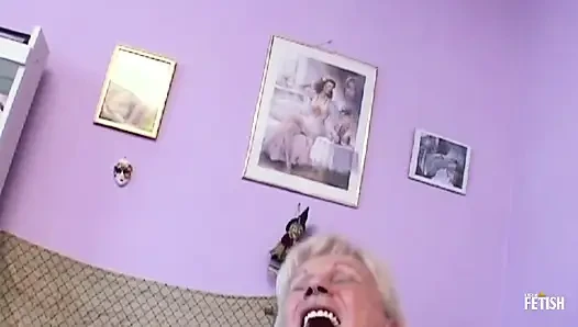 Hot granny gets rough DP from two young guys with big cocks