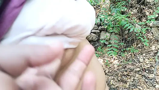 Cute neck licking outdoor romance