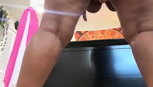 Big Busty Ebony Solo Ride Her Dildo