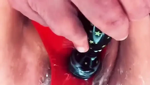 Wet Red Pantie Play