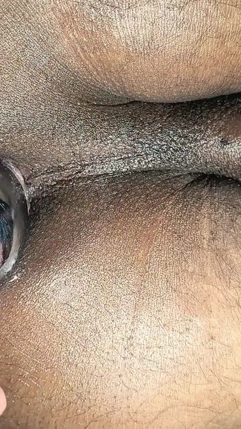 Close-up Deep BIG Butt Plug Masturbation Indian Brown  Tight Pink Asshole | Clip 2