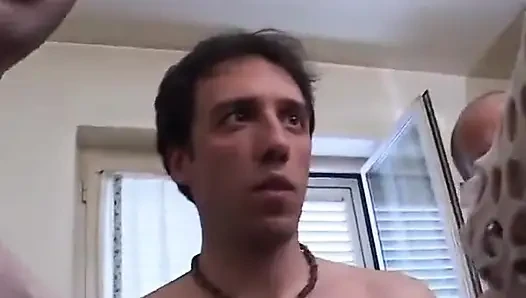 Young chubby Italian gangbanged by a bunch of swingers