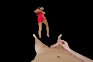 Winzige asiatin wird nicht aufhören, passthrough VR zu reiten