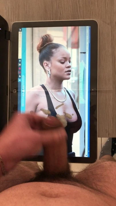 Rihanna Braless Cum Tribute