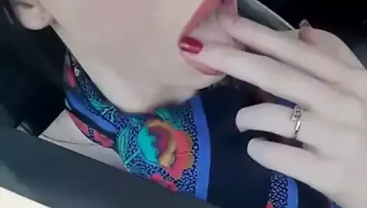 Fingering in car