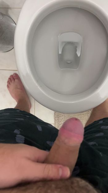 Boy pissing fat dick