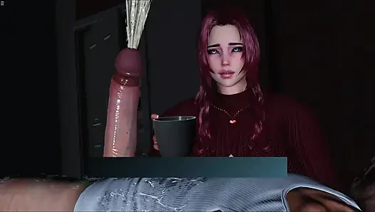 BBW Megan Collecting Her Father In law Cum With Coffee Cup