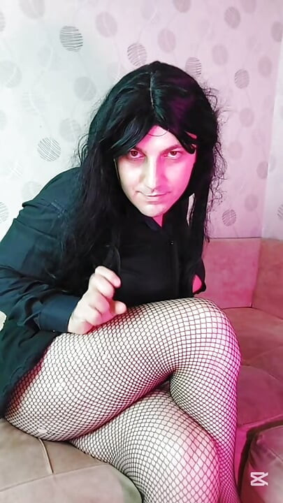 Gothic Chest Big Thighs in Fishnets