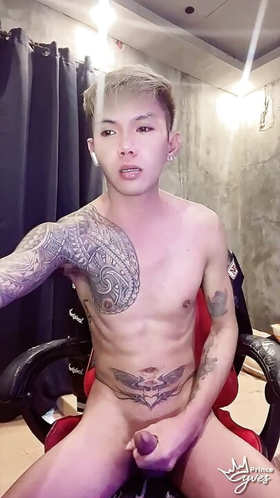 HORNY ASIAN INKED BOY TEASING, NIPPLE PLAY, MASTURBATING FOR HIS VIEWERS