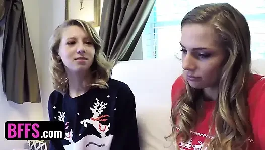 BFFS - две симпатичные девушки Sydney Cole и Moriah Tyler Recieve шаловливые подарки в ящиках от извращенных чуваков
