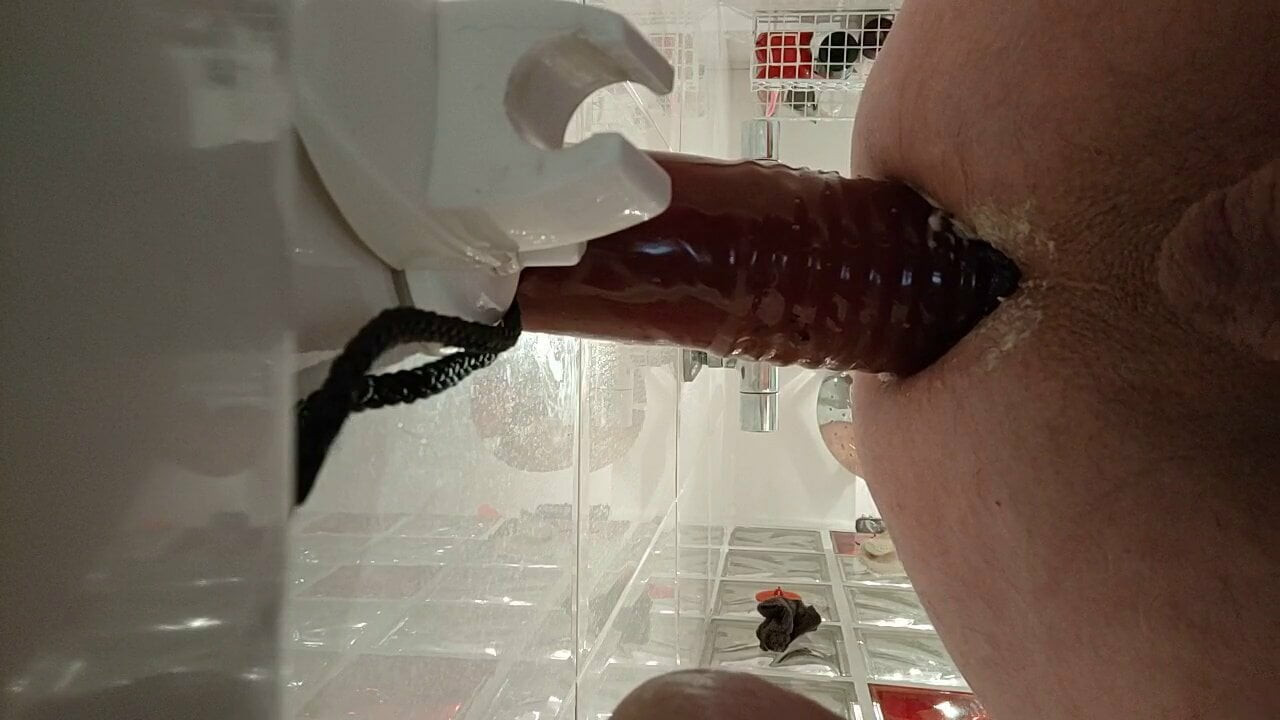 Huge dildo in the ass