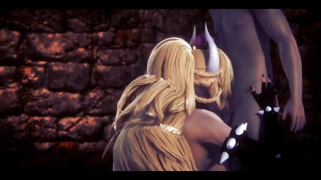 Mario Bross Hentai - Bowsette Sucking e Sexo a Três - Japonês Asiático Manga Anime Film Game Porn