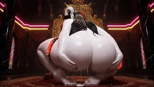 Albedo Demon Queen Squirts Hard - Massive Breasts & Wet Pussy