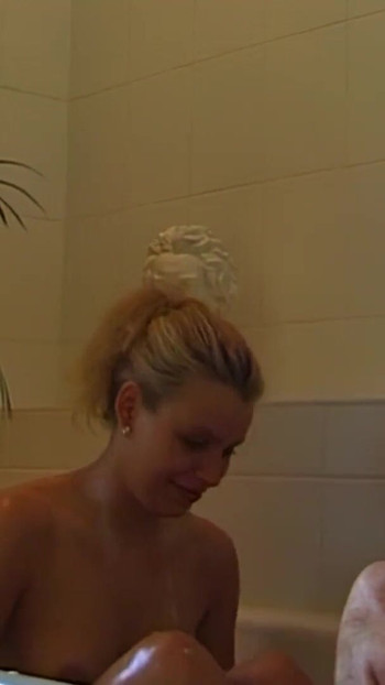 Emotional moment from "I get fucked hard in the bathroom by a big hard cock"