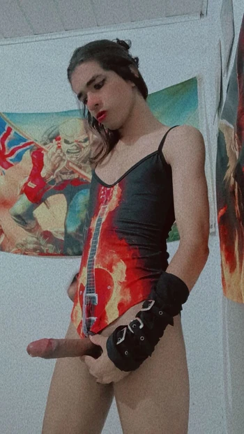 Faggot rocker in swimsuit showing hot gay cock - Female Femboy