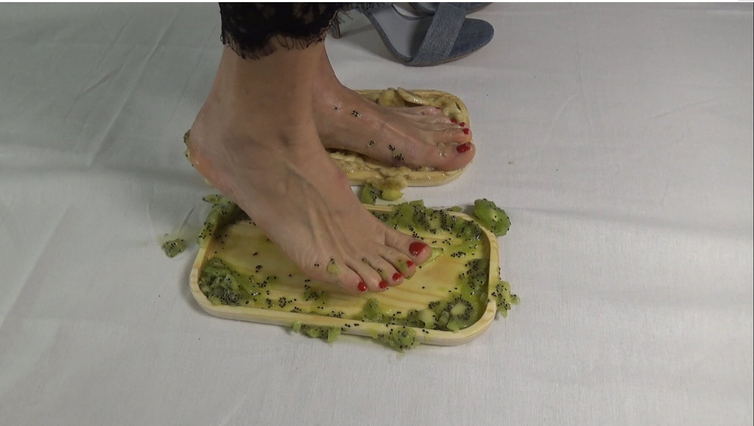 I trample the fruit with my feet. Lick them