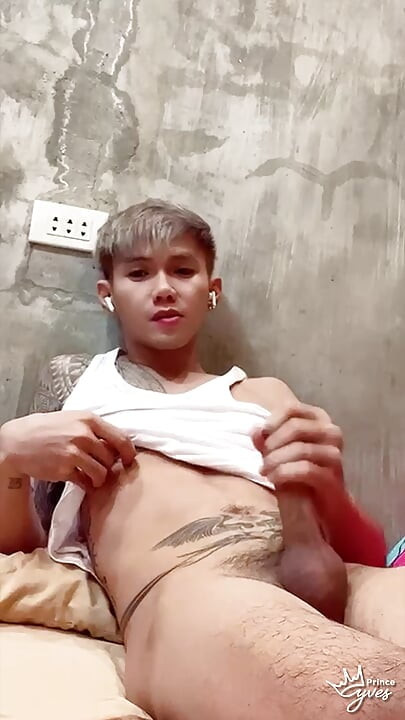 Inked Boy Nipple Tease, Jerking Off, and Cumming