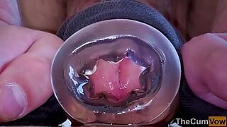 Extremely Close-Up: Fucking Toy and Cumshot (Cum in Camera Lens)