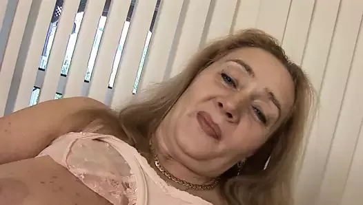 granny with big boobs rides dick and gets cum on tits