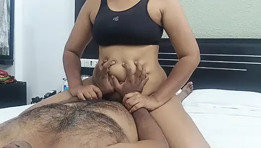 Hot housewife enjoying horse ride in bed