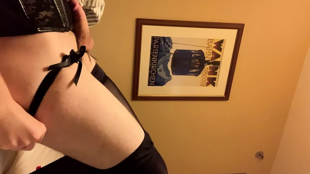 Felt really hot and sexy in my leather Lingerie.