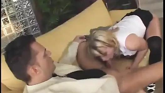 Blond Chick Takes It in Her Tight Asshole