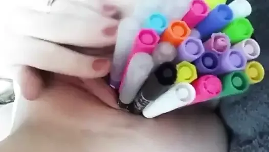 Marker stuffing with wethornybabygirl