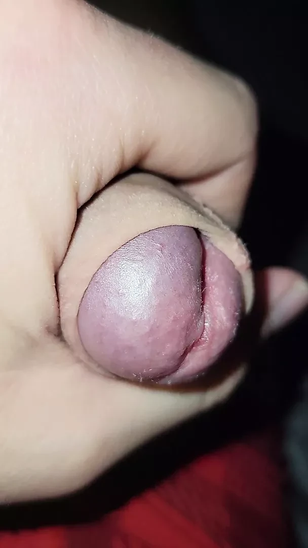 Slowly stroking my big cock up close