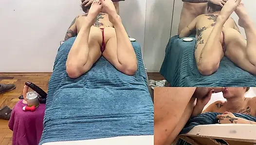 Obedient Submissive Wife Takes Hard Punishment On Her Ass And Accepts That I Fuck Her Girlfriends - Drooling Blowjob