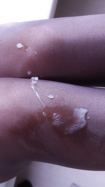 Emotional moment from "Secretary Big Tits Pantyhosoe Tease and Handjob on Sexy Legs. XSanyAny"