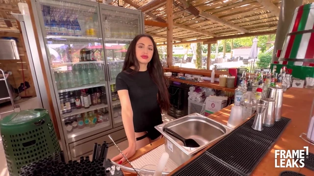 Naughty Bartender Fucks with Black Customer