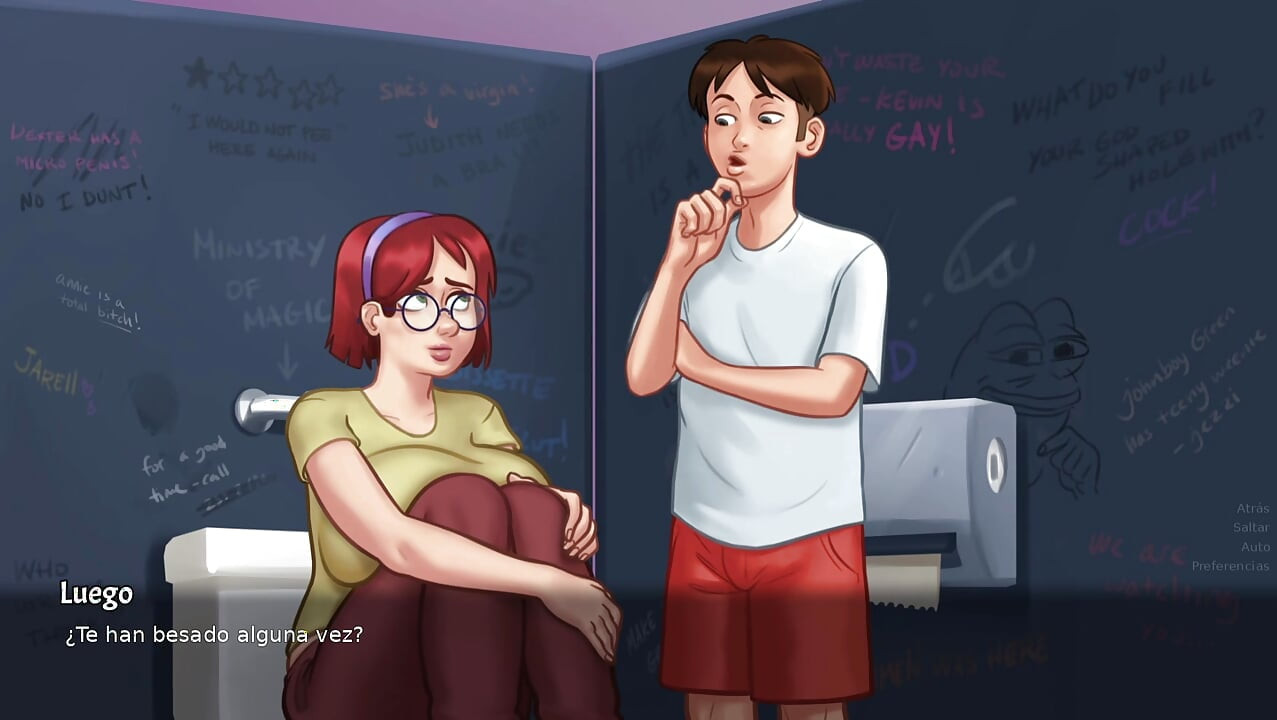 Sexo en la universidad con mi mejor amiga, y con la profesora - summertime saga