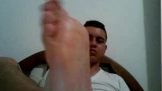 Straight guys feet on webcam #176