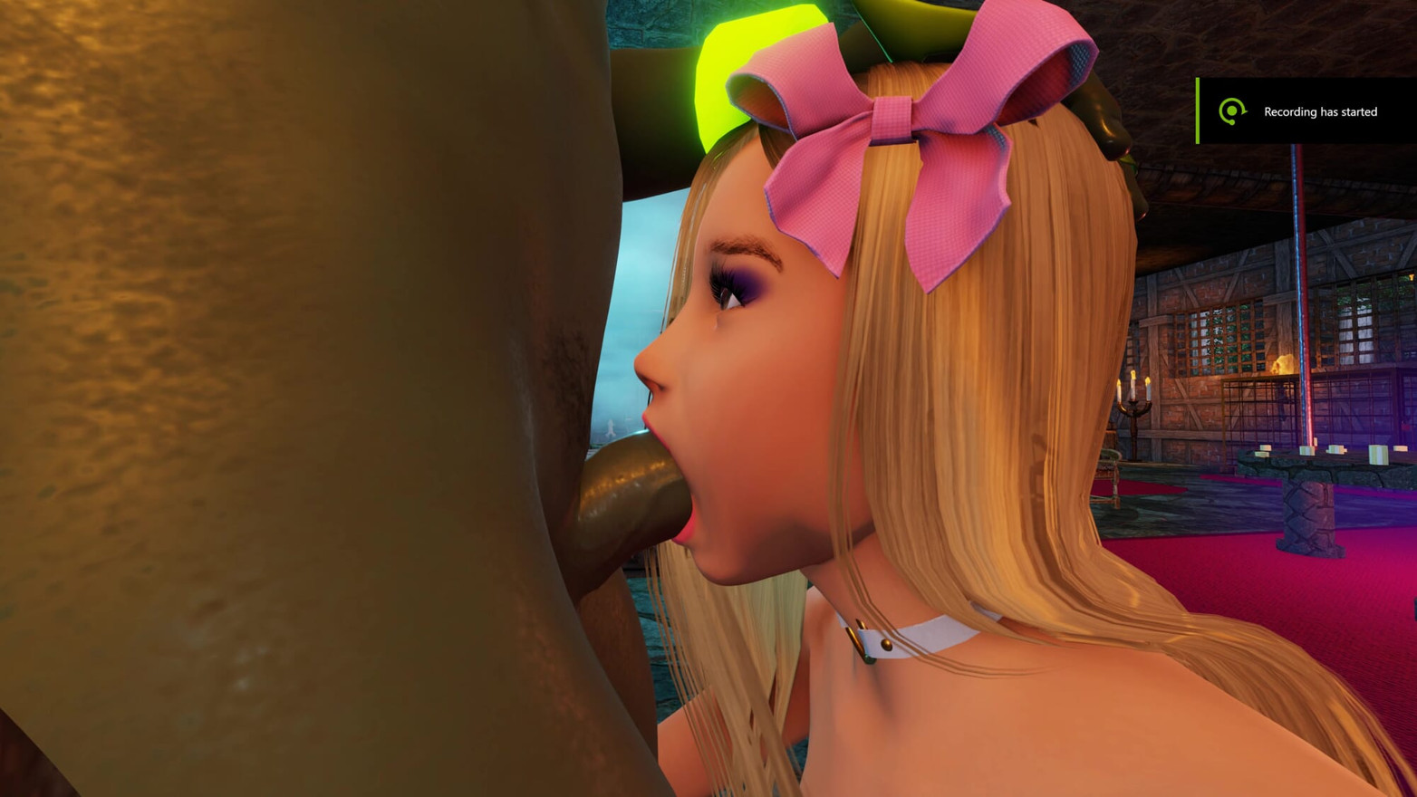 Blonde princess girl sucks a massive orc cock for the first time!