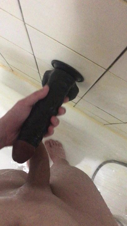 Stroking BBC dildo thinking about the real one