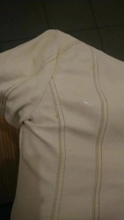 Cum on my GF White Leather Jacket