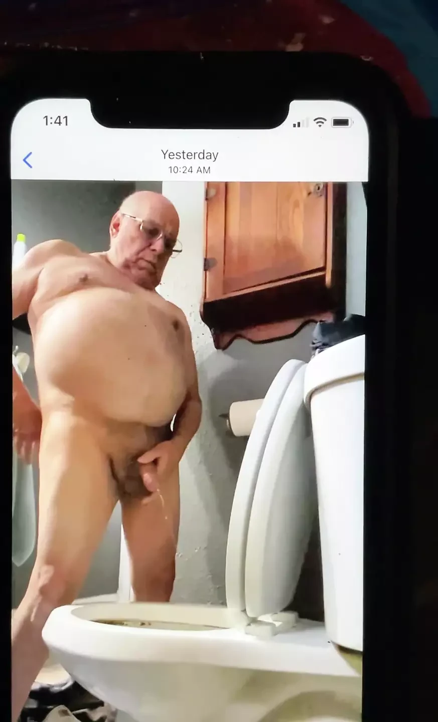 Grandpa pissing