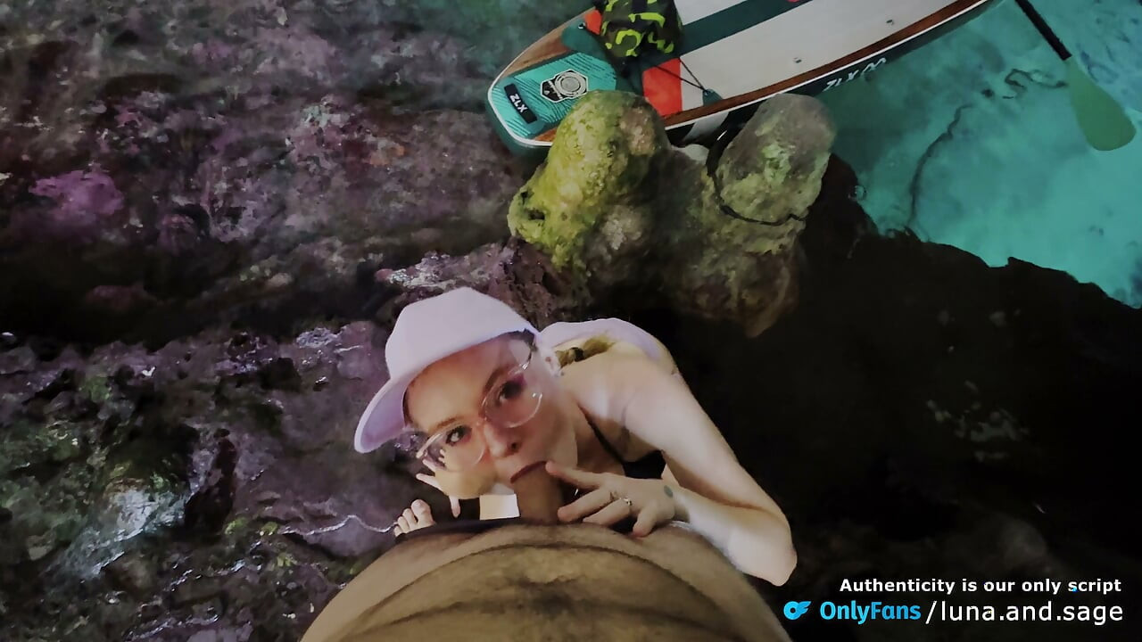 We Paddled Into Secluded Sea Cave and Fucked on a Floating Board - Real Amateur Couple (POV, Reverse Cowgirl & Cumshot)