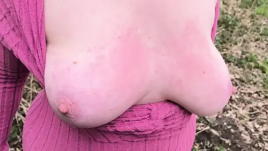 Going for a walk while beating your breasts
