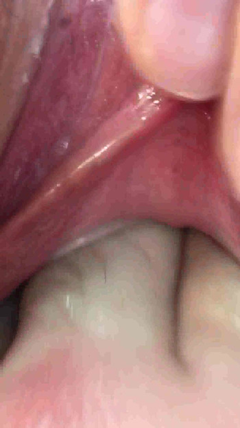 Key moment from "Clit Masturbation with Dick. Pussy Fuck. Cum inside of the Vagina. Creampie and Fisting. Female Orgasm."