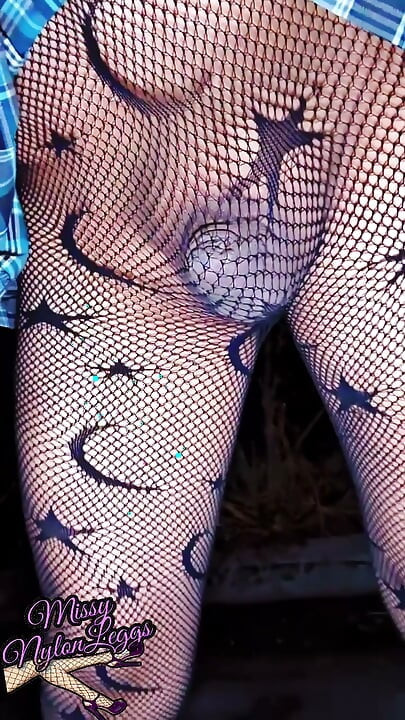 MissyNylonLeggs - Mini Skirt & Fishnet Pantyhose High Heels