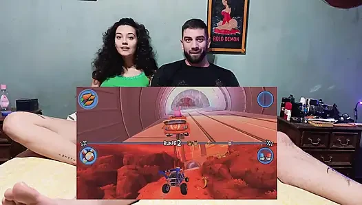 Gamer Girl Playing Racing Games Betting Everything (anal)