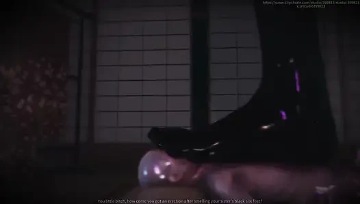 B028 the Slave Is Shrunk and Then Play by the Goddess ' Breasts Dudukin muka, kentut, jilat lidah, jilat kaki