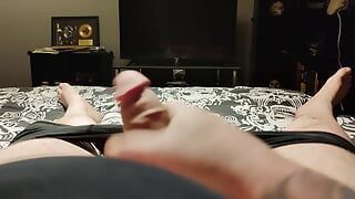 Wanking and edging my fat cock. Part 1
